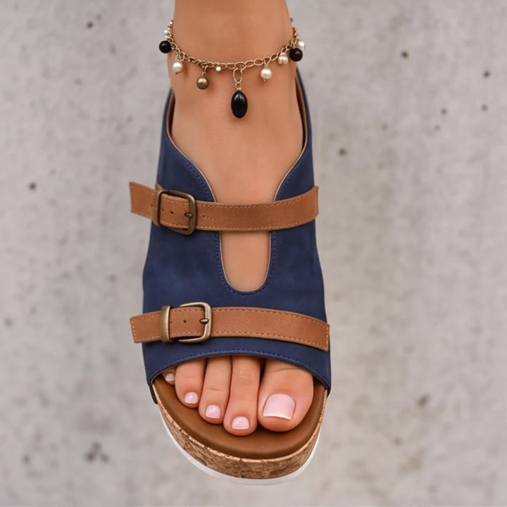 Mellina Platform Sandals - Navy - women's sandals - Brondals - Image 2