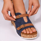 Mellina Platform Sandals - Navy - platform sandals - Brondals - Image 3