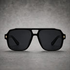 Palma Azure Aviator Sunglasses - Midnight Black - uv400 - Brondals - Image 4