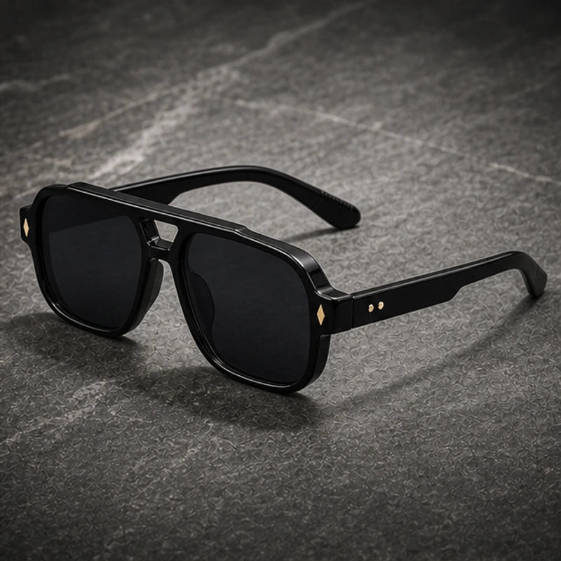 Palma Azure Aviator Sunglasses - Midnight Black - Sunglasses - Brondals - Image 1