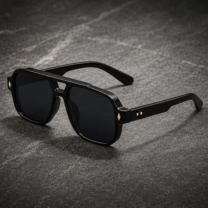 Palma Azure Aviator Sunglasses - Midnight Black - Sunglasses - Brondals - Image 1