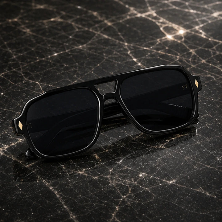 Palma Azure Aviator Sunglasses - Midnight Black - sunglasses - Brondals - Image 2