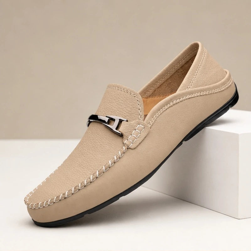Harding Leather Loafers - Khaki - Shoes - Brondals - Image 1