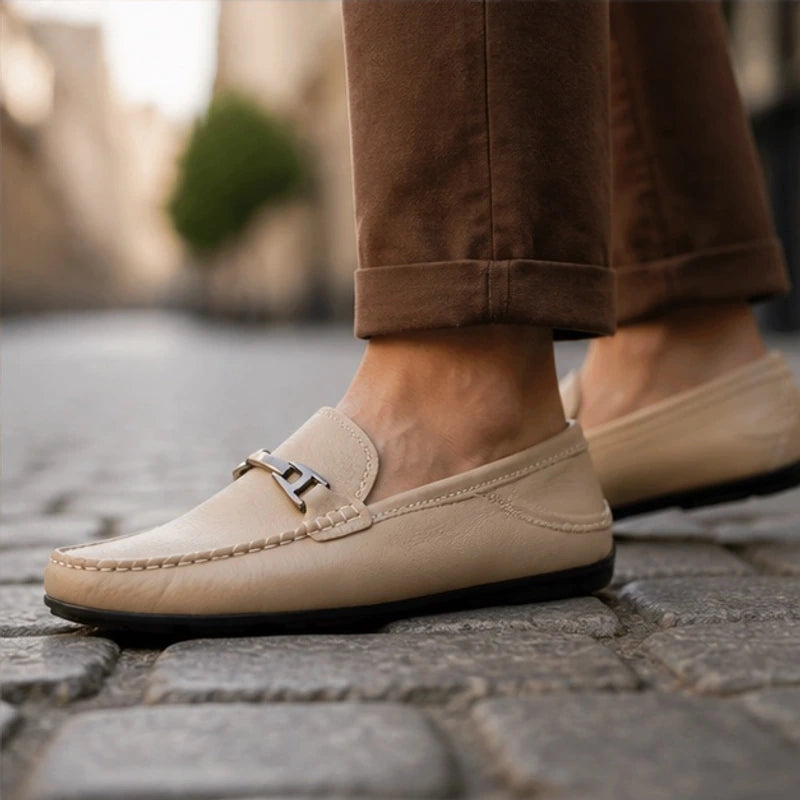 Harding Leather Loafers - Khaki - genuine leather - Brondals - Image 4
