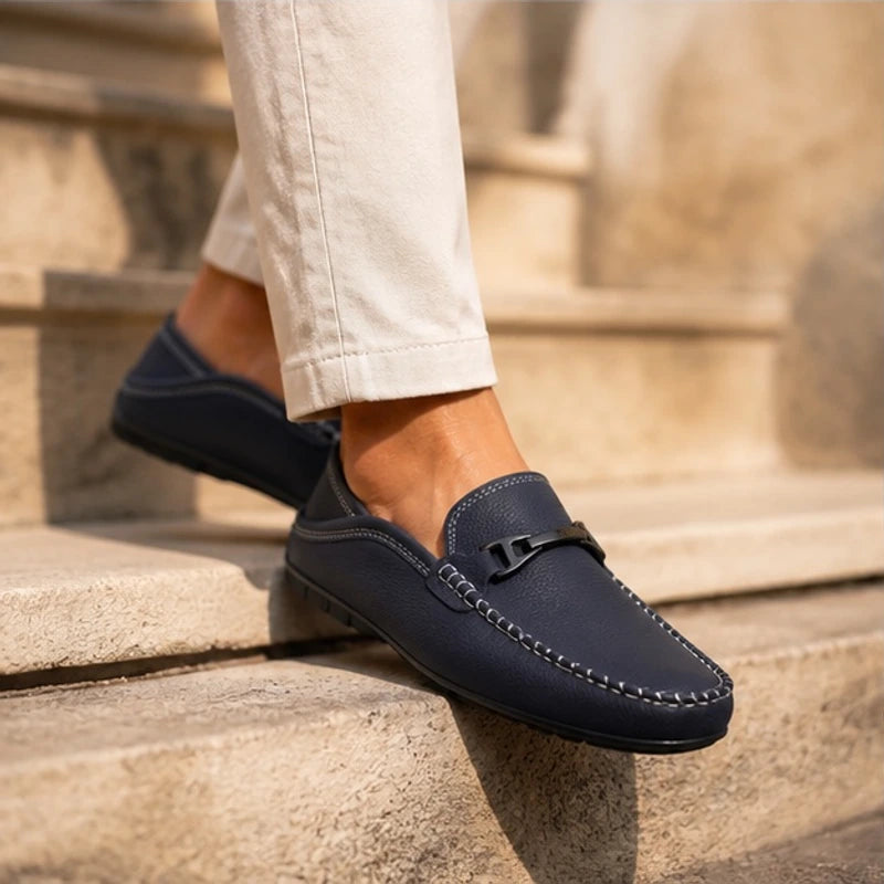 Harding Leather Loafers - Blue - leather loafers - Brondals - Image 3
