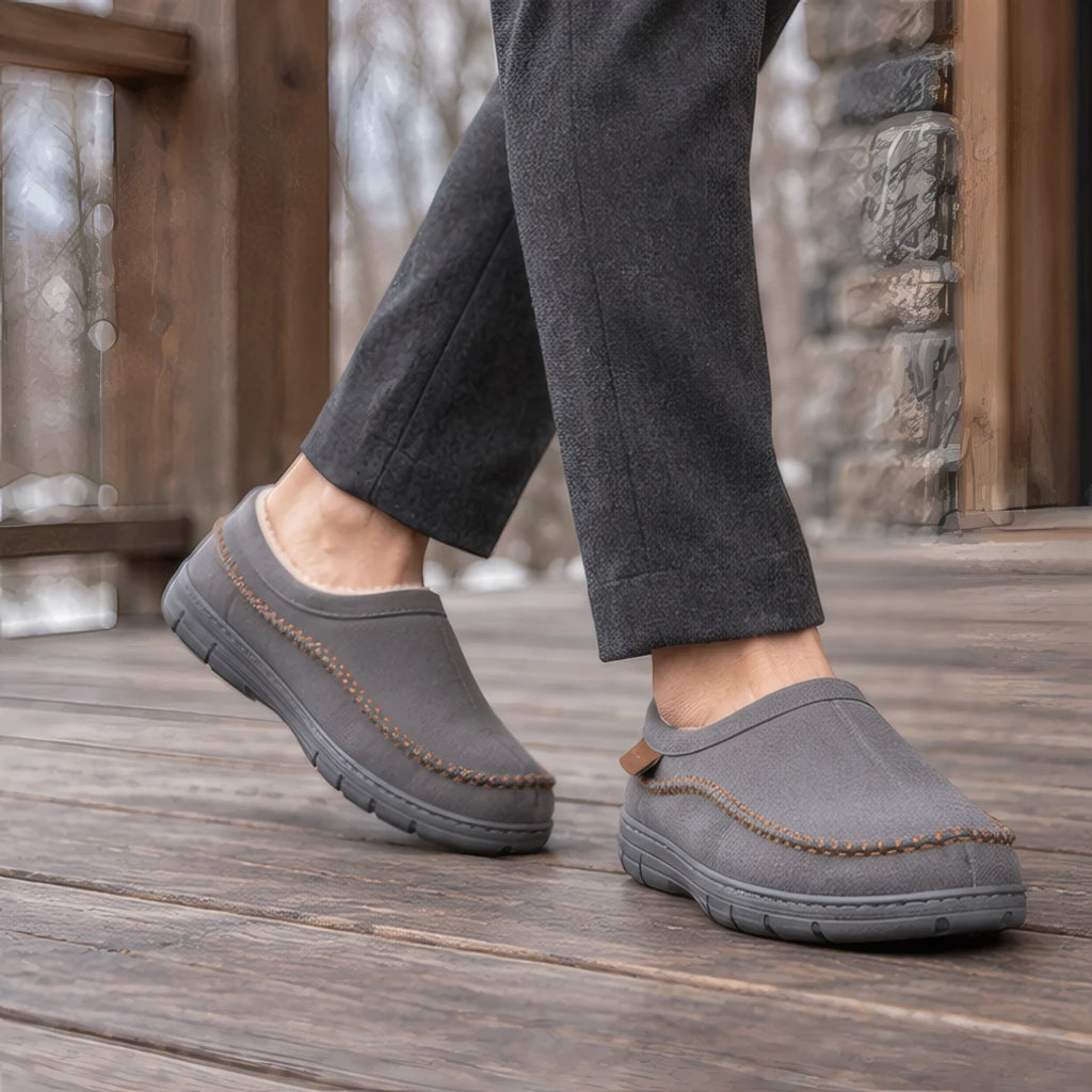 Harlan Men's Fleece Slippers - Gray - color_gallery - Brondals - Image 2
