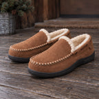 Harlan Men's Fleece Slippers - Khaki - mens moccassin - Brondals - Image 3