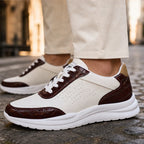 Hayden Contrast Leather Sneakers - Brown - leather sneakers - Brondals - Image 3