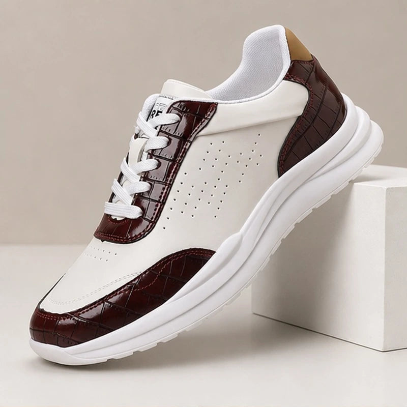 Hayden Contrast Leather Sneakers - Brown - Sneakers - Brondals - Image 1