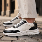 Hayden Contrast Leather Sneakers - Black - leather sneakers - Brondals - Image 3