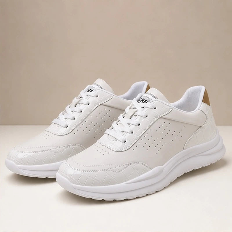 Hayden Contrast Leather Sneakers - White - men's sneakers - Brondals - Image 2