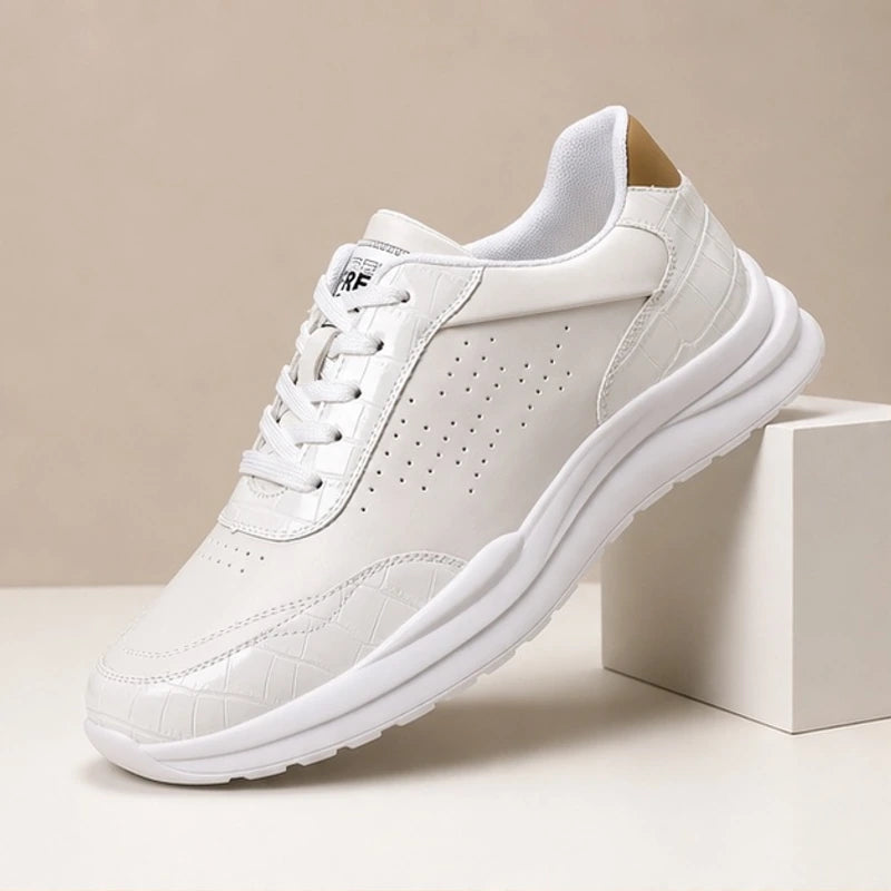 Hayden Contrast Leather Sneakers - White - Sneakers - Brondals - Image 1