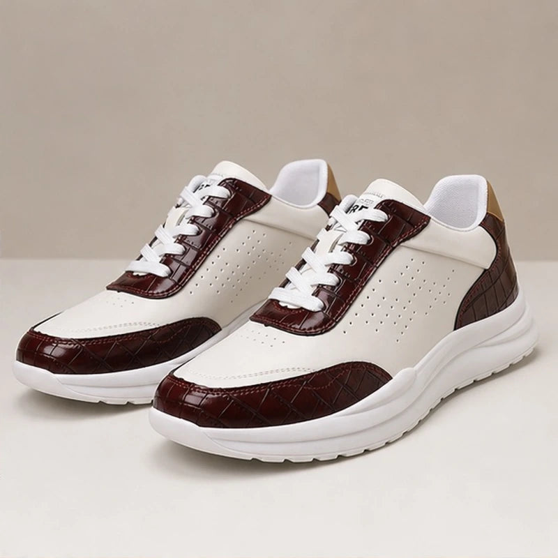 Hayden Contrast Leather Sneakers - Brown - men's sneakers - Brondals - Image 2