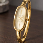Henrietta Women's Minimalist Oval Dial Bracelet Watch - Champagne Gold - luxary - Brondals - Image 3