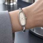 Henrietta Women's Minimalist Oval Dial Bracelet Watch - Ivory Silver - Accessories > Watches > Bracelet Watches - Brondals - Image 1