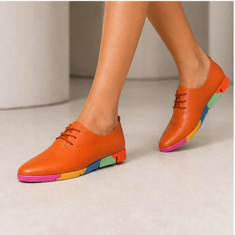 Hester Low-Top Rainbow Sneakers - Orange - heels - Brondals - Image 2