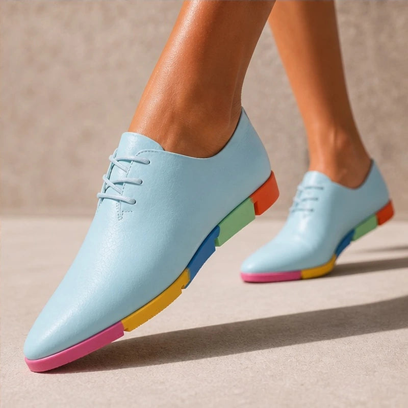 Hester Low-Top Rainbow Sneakers - Blue - platform heels - Brondals - Image 3