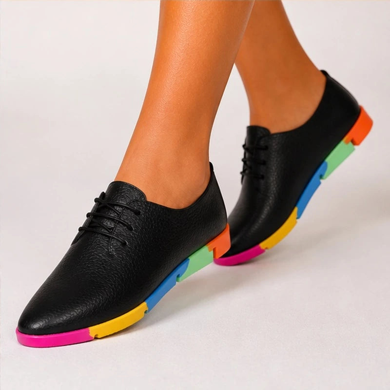 Hester Low-Top Rainbow Sneakers - Black - platform heels - Brondals - Image 3