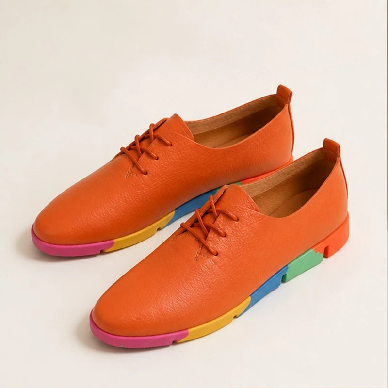 Hester Low-Top Rainbow Sneakers - Orange - Women's Footwear > Sneakers > Lace-Up Sneakers - Brondals - Image 1
