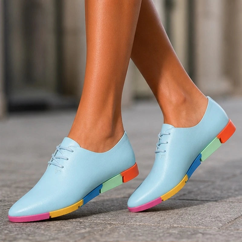 Hester Low-Top Rainbow Sneakers - Blue - heels - Brondals - Image 2