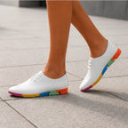 Hester Low-Top Rainbow Sneakers - White - heels - Brondals - Image 2