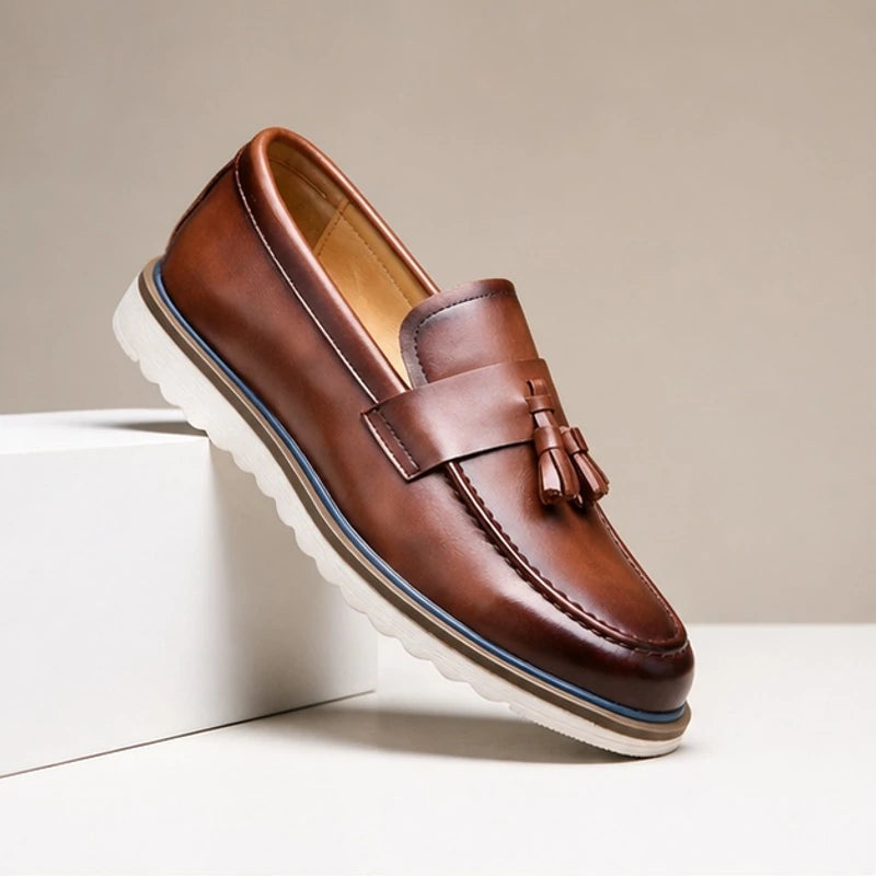 Horace Tassel Slip-On Loafers - Brown - Shoes - Brondals - Image 1
