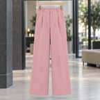 Hortense Women's High-Rise Tailored Wide-Leg Trousers - Pink - Shop All Bottoms | Bottoms - Brondals - Image 3