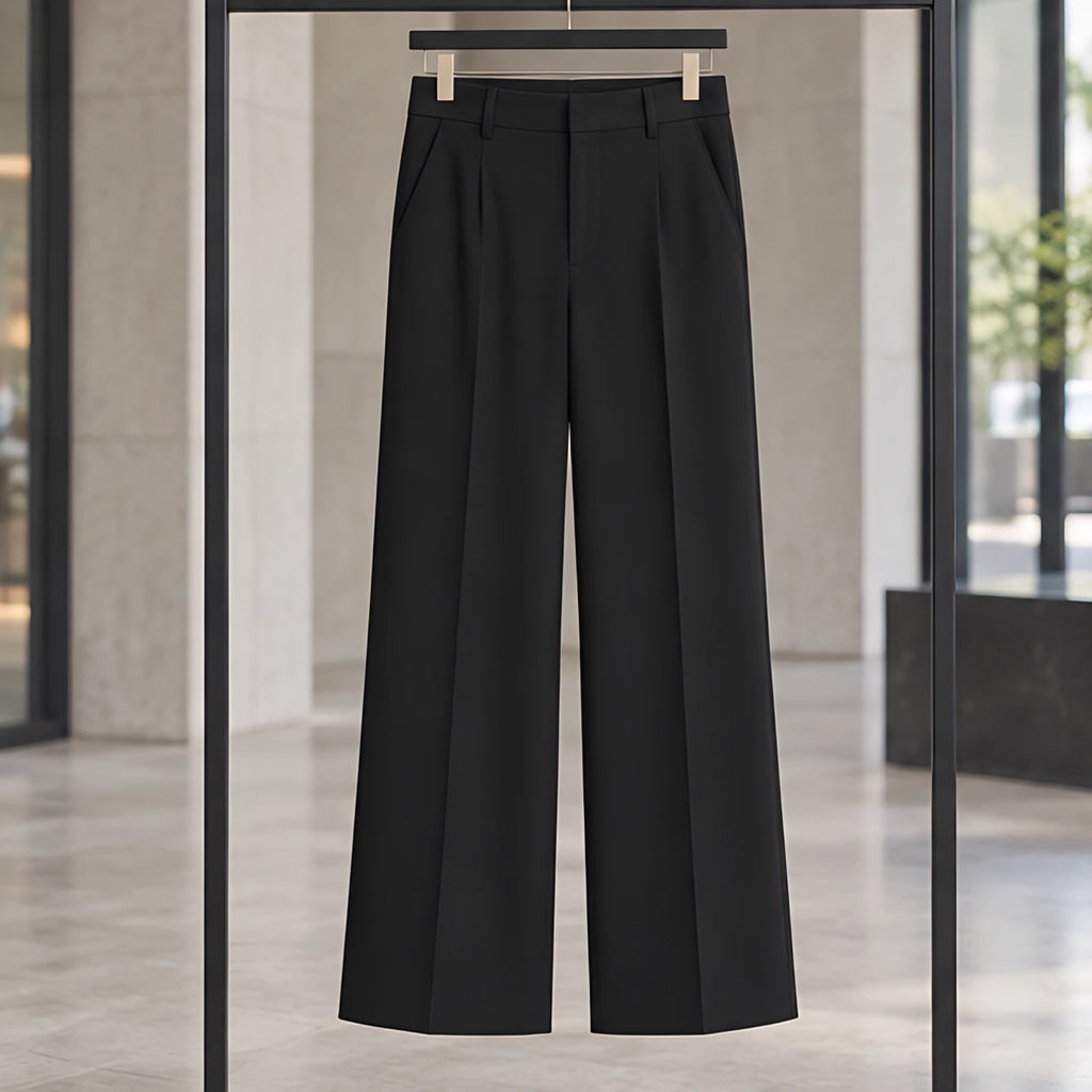 Hortense Women's High-Rise Tailored Wide-Leg Trousers - Black - Shop All Bottoms | Bottoms - Brondals - Image 3
