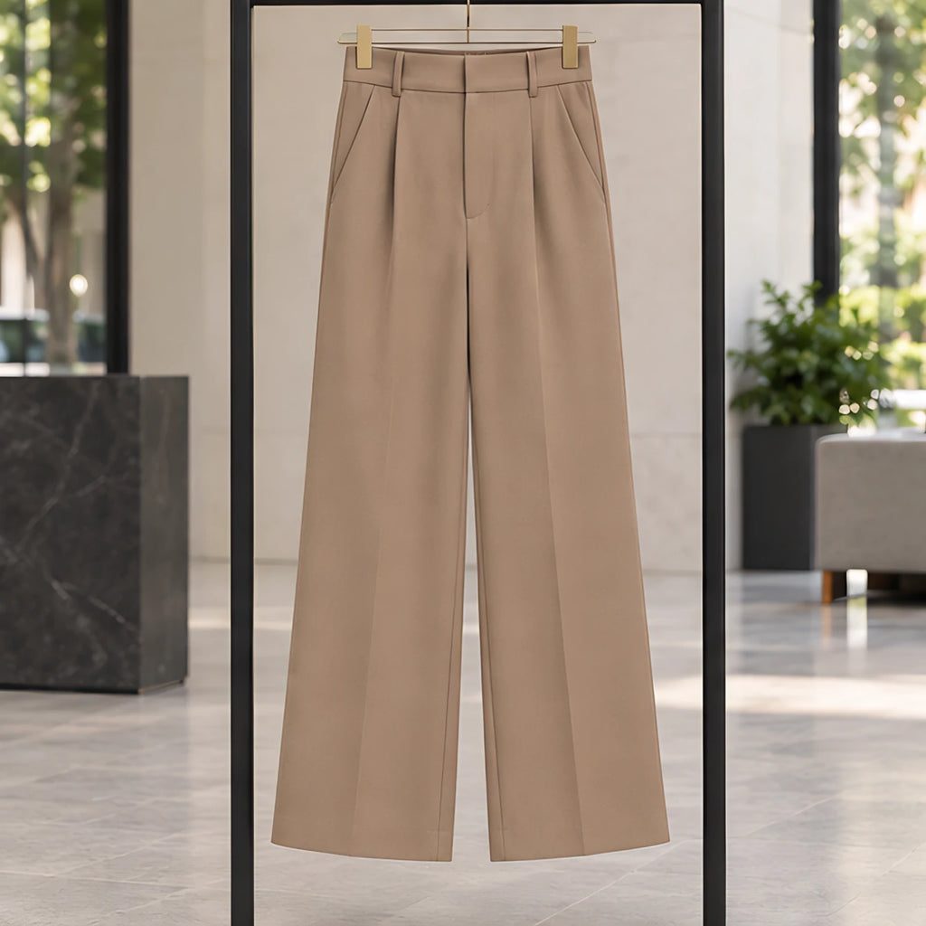 Hortense Women's High-Rise Tailored Wide-Leg Trousers - Brown - Shop All Bottoms | Bottoms - Brondals - Image 3