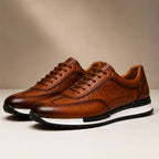 Hugo Croc-Embossed Leather Sneaker - Brown - men's sneakers - Brondals - Image 2