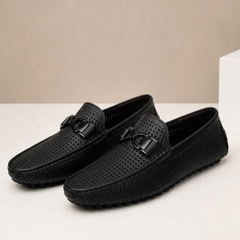 Huntley Classic Leather Loafer - Onyx Black - rubber outsole - Brondals - Image 5