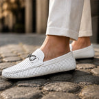Huntley Classic Leather Loafer - Pure White - leather loafer - Brondals - Image 3