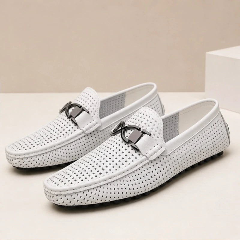 Huntley Classic Leather Loafer - Pure White - mens loafer - Brondals - Image 2