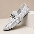 Huntley Classic Leather Loafer - Pure White - Shoes - Brondals - Image 1