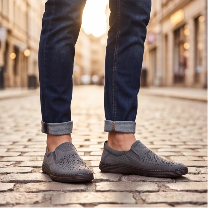 Brunwick Genuine Leather Loafers - Gray - men's shoes - Brondals - Image 6
