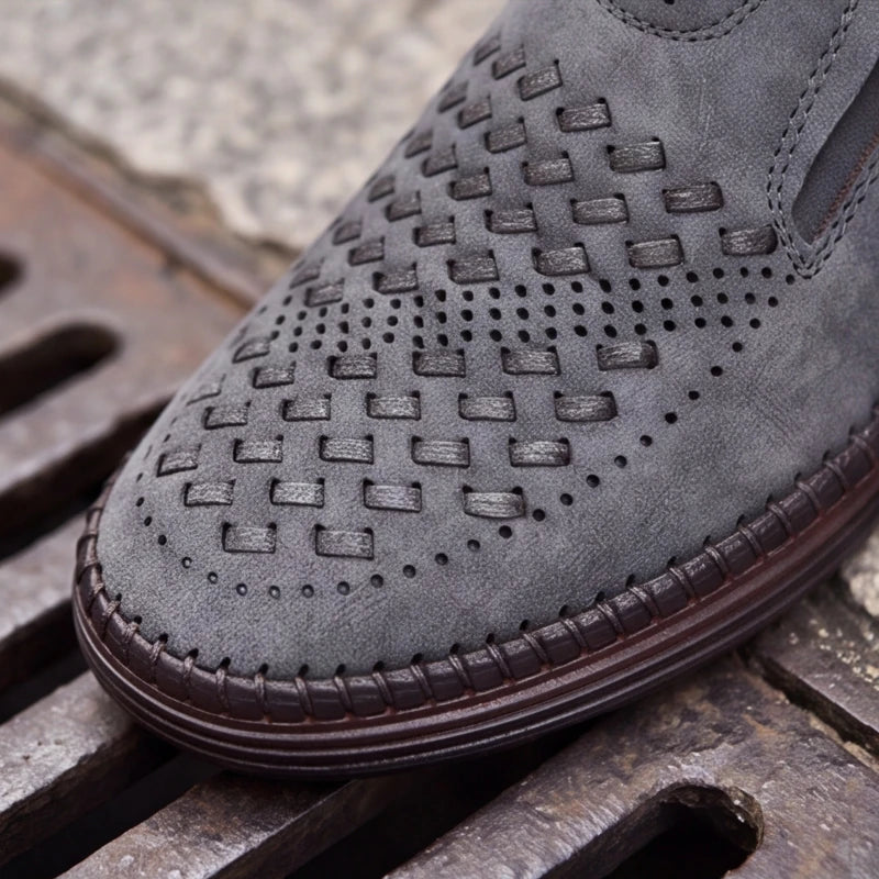 Brunwick Genuine Leather Loafers - Gray - breathable shoes - Brondals - Image 9