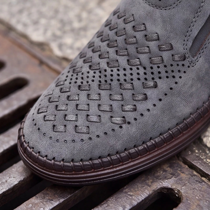 Brunwick Genuine Leather Loafers - Gray - breathable shoes - Brondals - Image 9