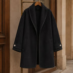 Ilaria Oversized Shawl-Collar Wool Coat - Black - Department: Women - Brondals - Image 3