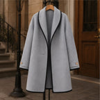 Ilaria Oversized Shawl-Collar Wool Coat - Gray - Department: Women - Brondals - Image 3