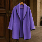 Ilaria Oversized Shawl-Collar Wool Coat - Purple - Department: Women - Brondals - Image 3