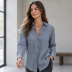 Ileana Women's Relaxed-Fit Long Sleeve Shirt - Grey - Blouse | Tops - Brondals - Image 2