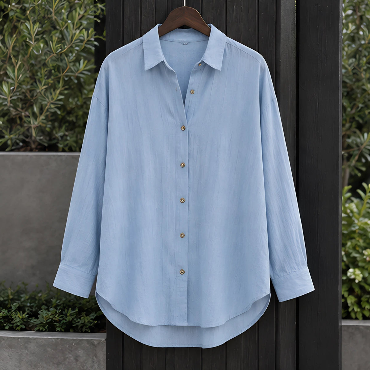 Ileana Women's Relaxed-Fit Long Sleeve Shirt - Blue - Long Sleeve Tops | Tops - Brondals - Image 3