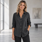Ileana Women's Relaxed-Fit Long Sleeve Shirt - Black - Women's Clothing > Tops > Long Sleeve Shirts - Brondals - Image 1