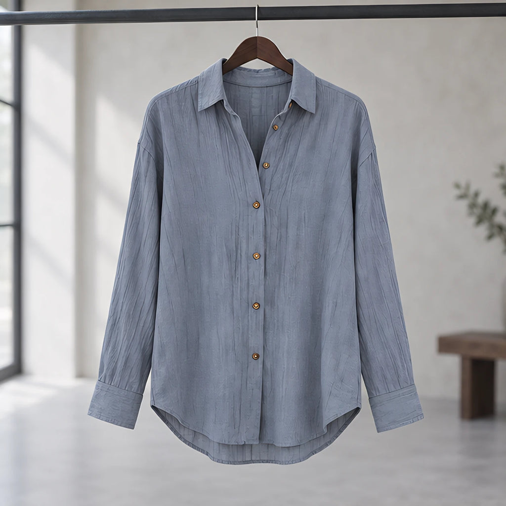 Ileana Women's Relaxed-Fit Long Sleeve Shirt - Grey - Long Sleeve Tops | Tops - Brondals - Image 3