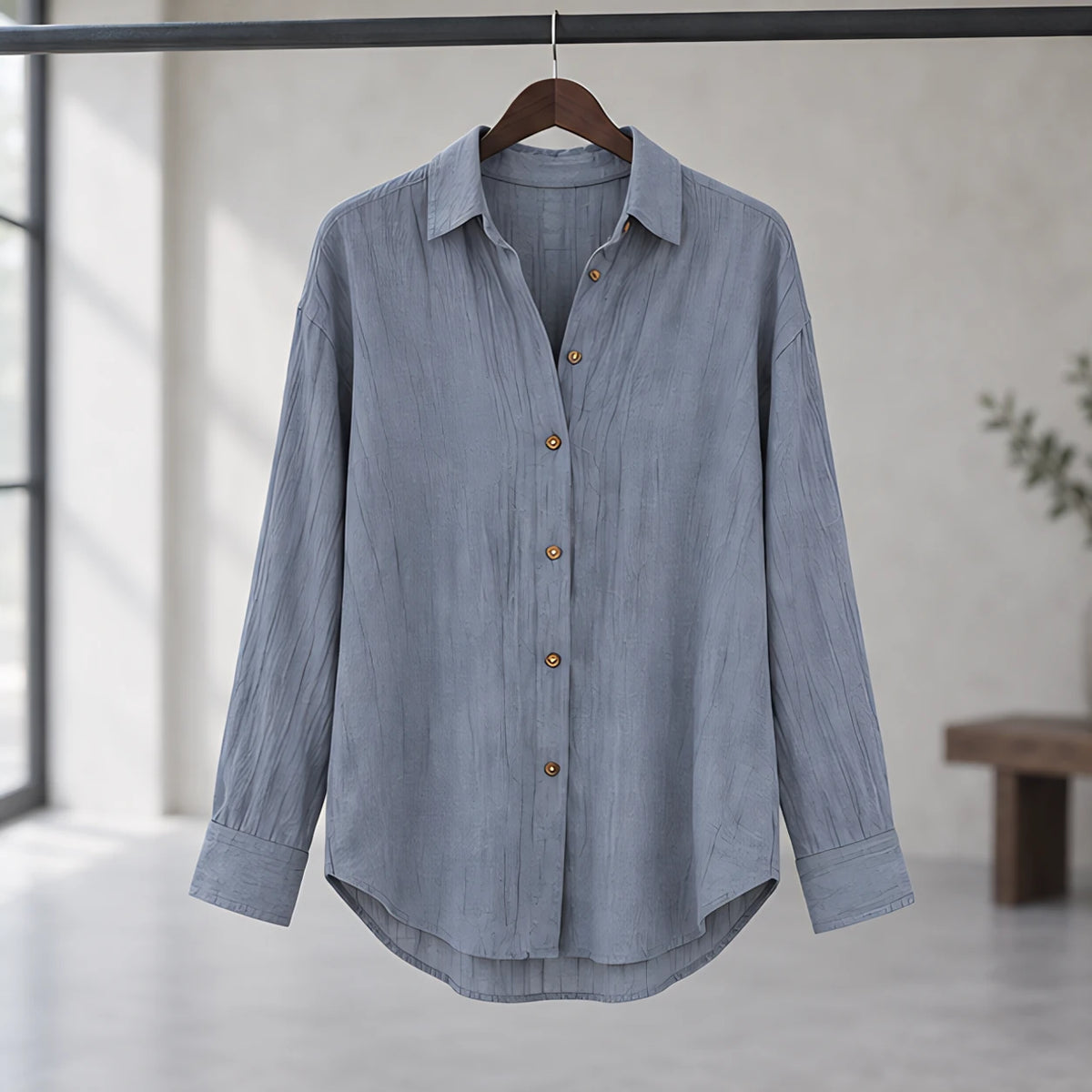 Ileana Women's Relaxed-Fit Long Sleeve Shirt - Grey - Long Sleeve Tops | Tops - Brondals - Image 3