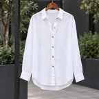 Ileana Women's Relaxed-Fit Long Sleeve Shirt - White - Long Sleeve Tops | Tops - Brondals - Image 3