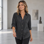 Ileana Women's Relaxed-Fit Long Sleeve Shirt - Black - Blouse | Tops - Brondals - Image 2