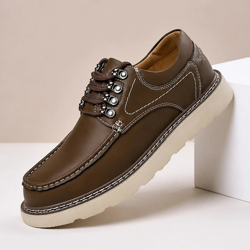 Ingram Genuine Leather Shoes - Brown - Shoes - Brondals - Image 1