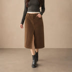 Iolanthe High-Waisted Corduroy Flared Midi Skirt - Brown Color - Catalog Group: Clothing - Brondals - Image 2