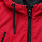 Isidore Men's Lightweight Technical Hooded Windbreaker Jacket - Red - hoodie - Brondals - Image 3